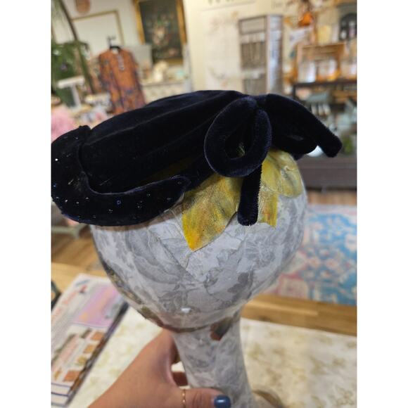 1940s Velour Hat Facisnator Vintage - Picture 10 of 15